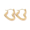 Ion Plating(IP) 304 Stainless Steel Heart Hoop Earrings for Women X-EJEW-G293-25G-1