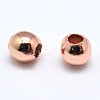 Brass Solid Round Beads KK-M085-26RG-NR-2