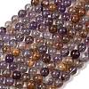 Natural Purple Phantom Quartz Lodolite Quartz Beads Strands G-R446-10mm-01A-1