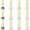 12Pcs 4 Style Alloy Enamel Pendant Decorations HJEW-YW00158-1