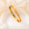 Roman Number Pattern 304 Stainless Steel Hinged Bangles for Couple FS-WG2D392-06-1