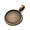 Flat Round Alloy Pendant Cabochon Settings LS-PALLOY-N0088-28AB-NF-2