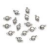 Flat Round 304 Stainless Steel Cubic Zirconia Links STAS-P029-08-2