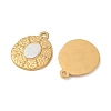 304 Stainless Steel Natural White Shell Pendants STAS-L288-05G-02-2