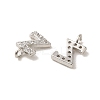 Initial Letter Brass Micro Pave Cubic Zirconia Pendants ZIRC-F008-Z-2