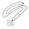 201 Stainless Steel Box Chain Arabic Heart Pendant Necklaces for Women NJEW-M008-02P-2