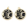 Brass Enamel Cubic Zirconia Pendants KK-L251-23G-02-1