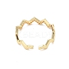 Brass Micro Pave Cubic Zirconia Open Cuff Rings RJEW-R146-02G-2