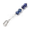 Faceted Round Natural Quartz Crystal & Lapis Lazuli & Kyanite Beaded Pendants PALLOY-JF03529-02-3