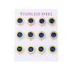 304 Stainless Steel Flat Round Stud Earrings EJEW-C099-23G-01-4