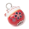 Lucky Cat Maneki-neko Patterned Porcelain Pendants PALLOY-JF03134-4