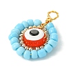 12 Pcs Resin Glass Seed Beaded Pendants PALLOY-MZ00301-4
