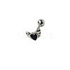 Angel Wing Heart 316L Surgical Stainless Steel Pave Cubic Zirconia Tongue Rings FS-WG901EE-12-1