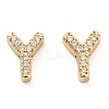 Rack Plating Brass Micro Pave Clear Cubic Zirconia Beads KK-G500-30G-Y-1