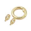 Interlocking Ring Rack Plating Brass Micro Pave Cubic Zirconia Pendants KK-Z074-37G-2