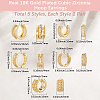 5 Pairs 5 Style Brass Micro Pave Clear Cubic Zirconia Hoop Earrings EJEW-BBC0002-01-2