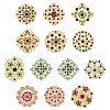 12Pcs Exquistie Rhinestone Brooch JEWB-YW0001-03-1