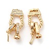 Brass Micro Pave Clear Cubic Zirconia Fold Over Clasps KK-F860-50G-1