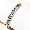 304 Stainless Steel Cuban Chain Bracelets for Men BJEW-B140-06D-1