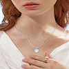 1Pc Oval Brass Pendant Necklaces for Women NJEW-LP0003-19-1