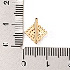 Rhombus Brass Pave Clear Cubic Zirconia Mutil-Strand Links ZIRC-R021-01E-G-3
