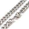 201 Stainless Steel Curb Chain Necklaces for Men NJEW-M218-04F-P-2