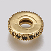 Brass Micro Pave Cubic Zirconia Bead Spacers ZIRC-K074-11A-02G-2