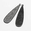 Teardrop Brass Micro Pave Cubic Zirconia Pendants ZIRC-L053-23B-2