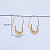 U-shaped Brass Dangle Earrings WD6040-4