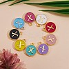 120Pcs 12 Colors Golden Plated Alloy Charms ENAM-SZ0001-64X-2