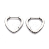 304 Stainless Steel Heart Huggie Hoop Earrings STAS-J033-15P-2
