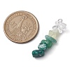 Gradient Color Natural Quartz Crystal & Natural Green Aventurine & Natural Prehnite & Natural Malachite Chip Beaded Pendants PALLOY-JF02790-05-2