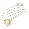 Brass Micro Pave Clear Cubic Zirconia Tree of Life Pendants NJEW-H066-01D-G-2