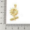 Rack Plating Brass Micro Pave Cubic Zirconia Pendants KK-S380-29G-02-3