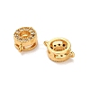 Brass Micro Pave Clear Cubic Zirconia Donut Connector Charms KK-H515-13G-2