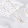 1Pc Zinc Alloy White Enamel Round with Letter Pendant Necklaces NJEW-LP0002-88G-Q-3