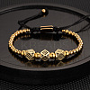 304 Stainless Steel Braided Beads Bracelets WG0F93D-35-1