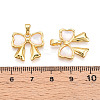 Brass Pave Natural Shell Pendants KK-N257-49G-3