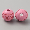 Printed Wood European Beads WOOD-CJC0011-05-1