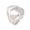 US Size 7 304 Stainless Steel Cuff Rings RJEW-D336-04P-2