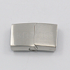 Matte 304 Stainless Steel Magnetic Clasps X-STAS-K007-34-1