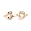 Brass Micro Pave Cubic Zirconia Letter Links ZIRC-I042-16G-D-2