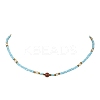 Dyed Natural Agate & Red Jasper & Seed Beaded Necklace NJEW-JN04349-4