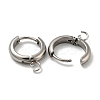 Tarnish Resistant 201 Stainless Steel Huggie Hoop Earring Findings STAS-P283-01X-P-2
