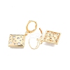 Clear Cubic Zirconia Rhombus Dangle Leverback Earrings EJEW-N012-70-3