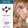 12Pcs 6 Colors Cubic Zirconia Diamond Stud Earrings EJEW-TA0001-09-5
