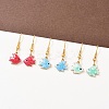 Ocean Series 304 Stainless Steel Enamel Dangle Earrings LS-EJEW-K017-01H-G-1