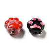 Handmade Printed Porcelain Beads PORC-F005-02-2