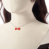 Bowknot Transparent Acrylic Pendant Necklaces X1-NJEW-TA00002-6