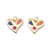 Rack Plating Brass Micro Pave Colorful Cubic Zirconia Pendants ZIRC-C040-37G-2